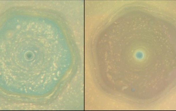 Cassini запечатлел бушующий ураган на Сатурне