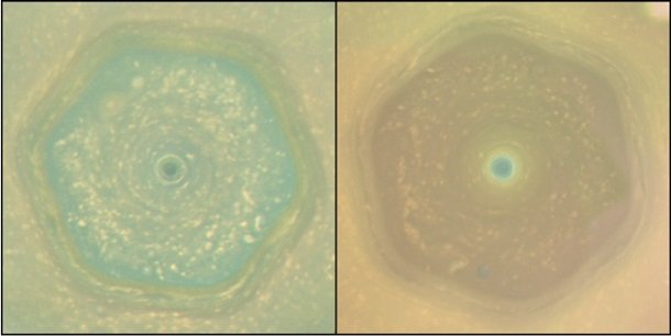 Cassini запечатлел бушующий ураган на Сатурне