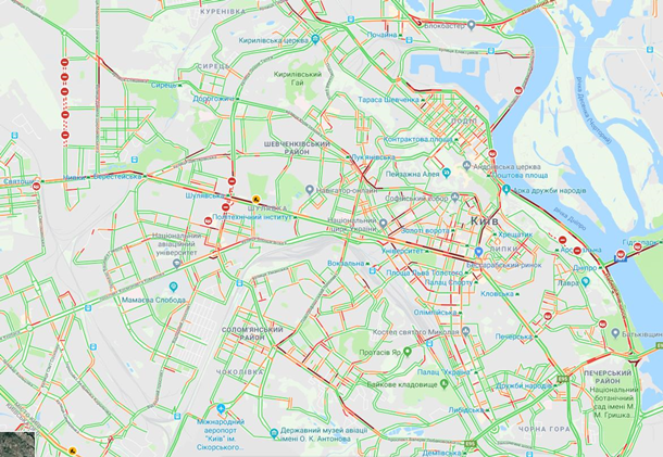 Киев парализовали вечерние пробки