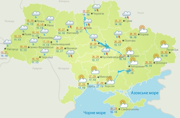 Погода на неделю: жара до +30 и дожди