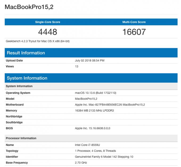 В Сети засветился обновленный MacBook Pro