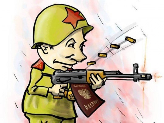 Выдачу российских паспортов на Донбассе изобразили меткой карикатурой с Путиным