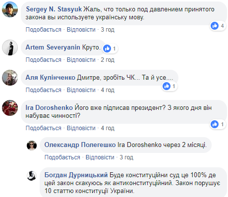 Фейсбучна тема дня: прийняття закону про державну мову