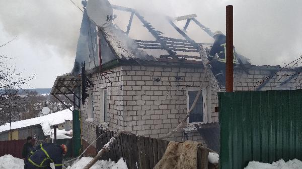 На Чернігівщині горів будинок (Фото)
